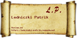 Ledniczki Patrik névjegykártya